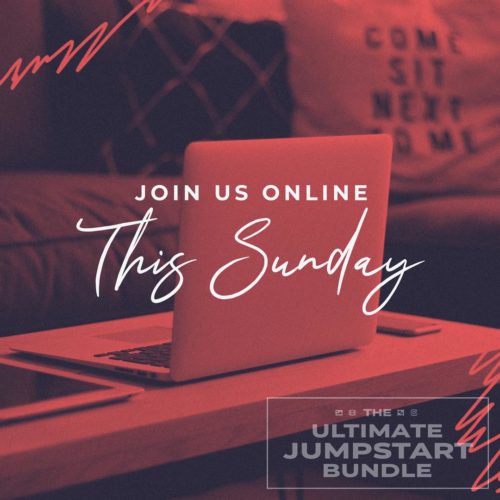 Join Us Online This Sunday Red Scribbles Laptop - Title-2