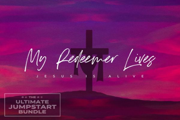 My Redeemer Lives Purple Sky Cross-Subtitle